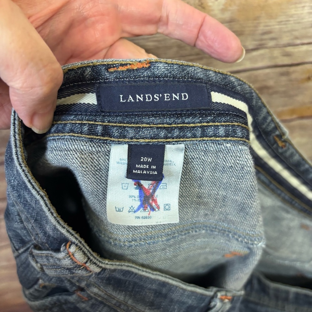 LANDS END DENIM CROPPED WIDE LEG MEDIUM WASH SIZE 20W JEANS - Picture 8 of 8